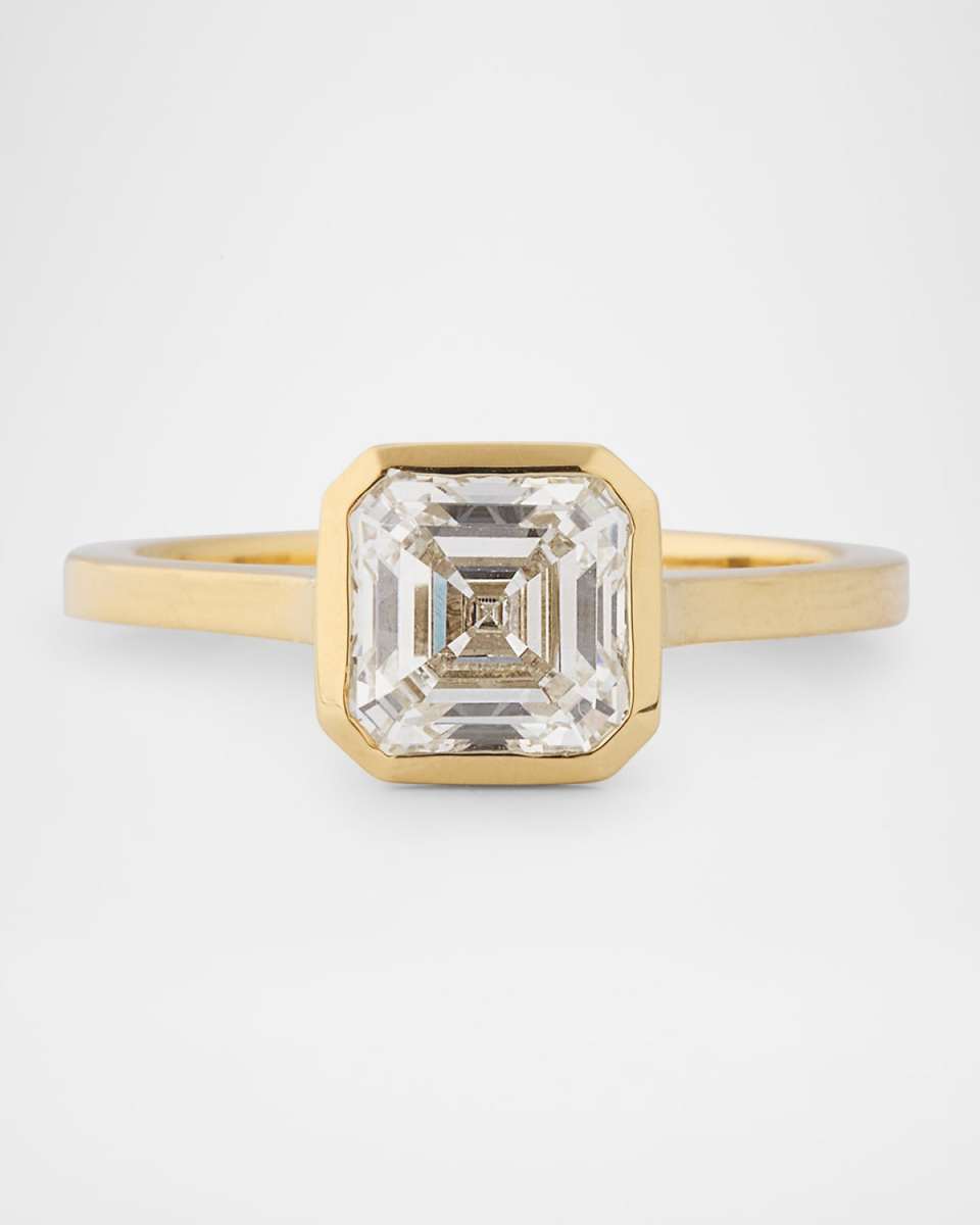 Lab Grown Diamond 14K Yellow Gold Asscher Cut Solitaire Ring, 2.00tcw